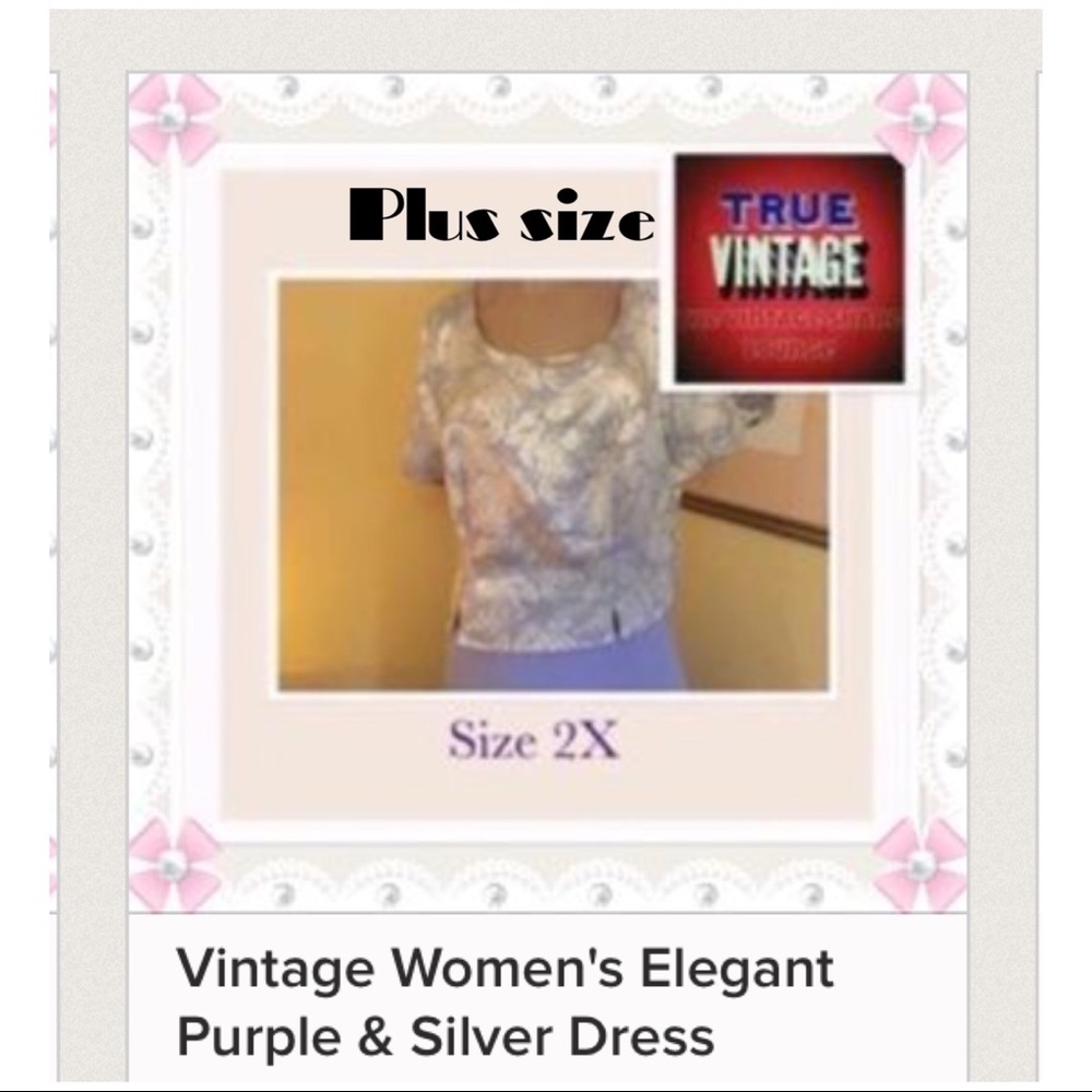 👗★❦꒒ik୧⌵♡⌵N୧w❦★ AUCTION PRICE👩🏻⚖️ Vintage Elegant Purple & Silver Dress - Picture 1 of 7